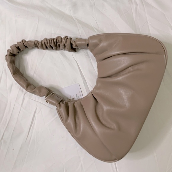 Taupe Ruched Mini Handbag NWT - Picture 10 of 10
